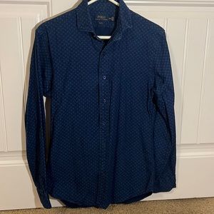 Polo Ralph Lauren Dark Navy Blue Long Sleeve Shirt Slim  Fit M